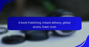 E-book Publishing: instant delivery, global access, lower costs