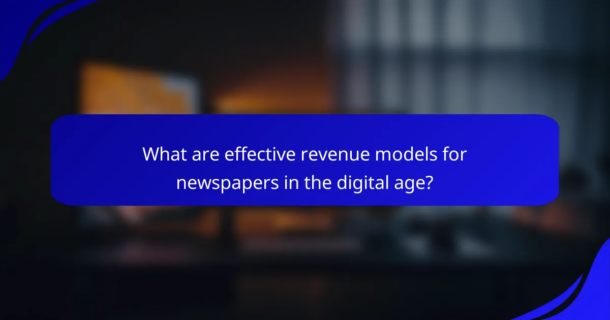 What are effective revenue models for newspapers in the digital age?