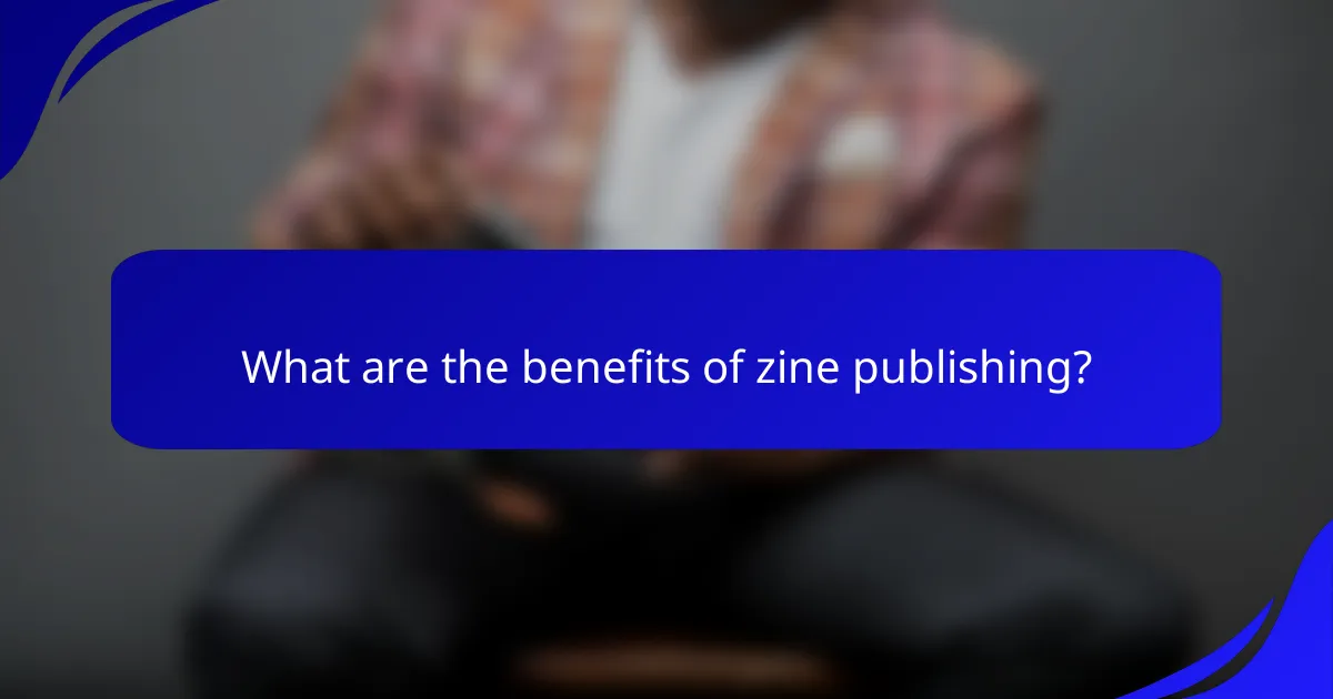 What are the benefits of zine publishing?