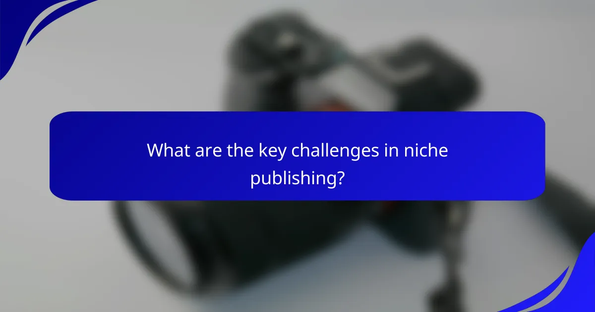 What are the key challenges in niche publishing?