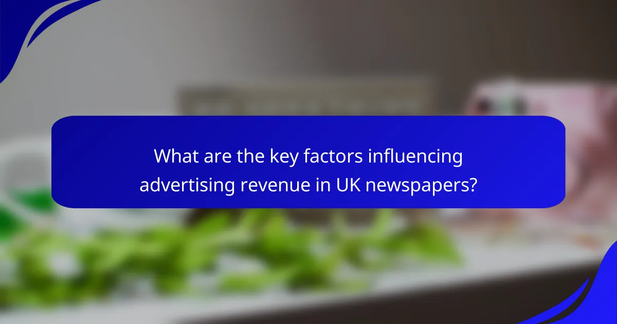 What are the key factors influencing advertising revenue in UK newspapers?