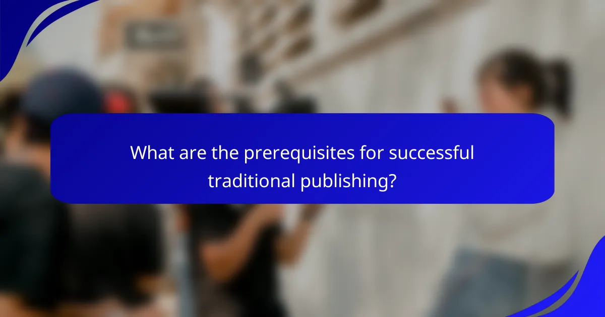 What are the prerequisites for successful traditional publishing?