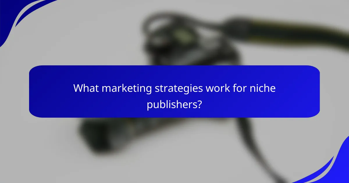 What marketing strategies work for niche publishers?